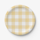 Search for yellow gingham plates Yellow and white