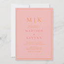 Search for pink and orange wedding invitations Minimalist