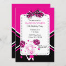 Search for black hot pink invitations Girly