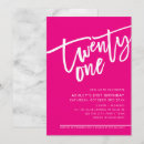Search for hot pink 21st birthday invitations Typography