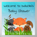 Search for woodland creatures baby shower posters Fox