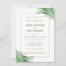 Search for tropical leaf wedding invitations Gold