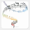 Recherche de notes de musique autocollants Multicolore