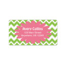Search for lime green return address labels Girly