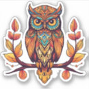 Search for owl on branch stickers Animal