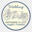 Search for tandem bicycle stickers Bride and groom