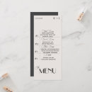 Recherche de modèle de menu mariage invitations Minimaliste