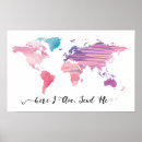 Search for bible map posters Watercolor world map