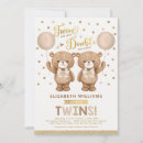 Search for teddy bear twin shower invitations We can bearly wait