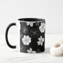 Search for black floral pattern mugs White
