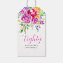 Search for 80th birthday gift tags Watercolor