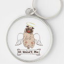 Search for dog angel keychains Pug