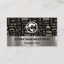 Recherche de réduction cartes visite Coiffeur