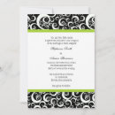 Recherche de monogramme vert de damassé invitations Noir