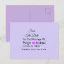 Search for lavender save the date postcards Purple