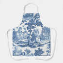 Search for blue toile aprons Toile de jouy