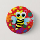Search for bee illustration buttons Happy
