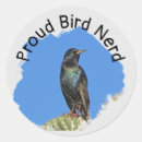 Search for nerd round stickers Bird watcher