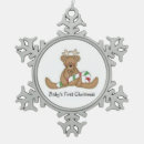 Search for pewter snowflake ornaments Babys first christmas