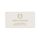 Search for golden background return address labels Elegant