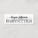 Search for home daycare business cards Babysitter