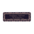 Search for damask wedding return address labels Purple