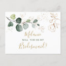 Search for will you be my bridesmaid postcards Greenery