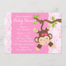 Recherche de singe bébé invitations Fille