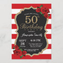 Search for red and gold 50th birthday invitations Adult birthday party