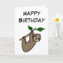 Recherche de sloth anniversaire cartes Dessin animé