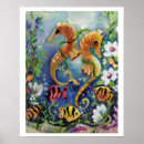 Recherche de hippocampe coloré posters Tropical