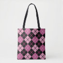 Search for argyle pattern tote bags Black