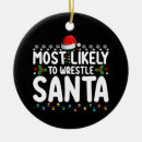 Search for wrestling ornaments Santa