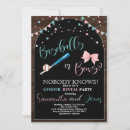 Search for baseball or bows gender reveal invitations Blue or pink
