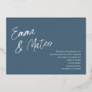 Search for dusty blue and silver wedding invitations Minimalist
