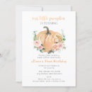 Search for little pumpkin 1st birthday invitations Autumn leaves