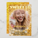 Recherche de foil 16ans anniversaire invitations Feuille d'or