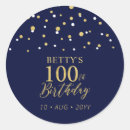 Search for 100th birthday stickers Gold