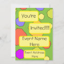 Search for retro circle invitations Blue