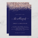 Search for rose gold glitter wedding invitations Modern