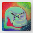 Recherche de chats colorés horloges De chat