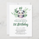 Search for panda 1st birthday invitations Modern
