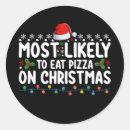 Search for eat pizza stickers Santa