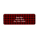 Search for red black plaid return address labels Chequered