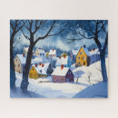 Search for winter scene puzzles Watercolor
