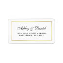 Search for black and gold wedding return address labels Typography
