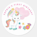 Search for unicorn first birthday party stickers For kids