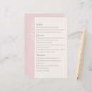 Search for blush pink wedding menus Modern