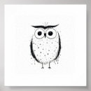 Recherche de hibou noir et blanc posters Chouette
