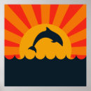 Search for dolphins at sunset posters Sea
